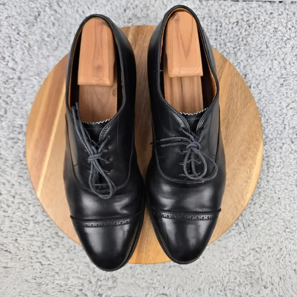 Alden Mens 11.5D 901 Cap Toe Black Leather Business Casual Oxford Dress Shoe